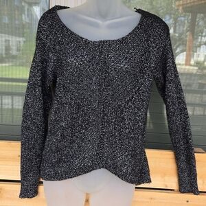 Rock And Republic Knit Metallic Blouse Long Sleeve Sz XS